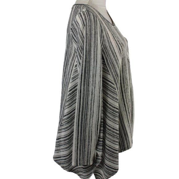 Verve Ami White Black Stripe High Low Oversized Pull-Over Sweater, Size … - Picture 6 of 6